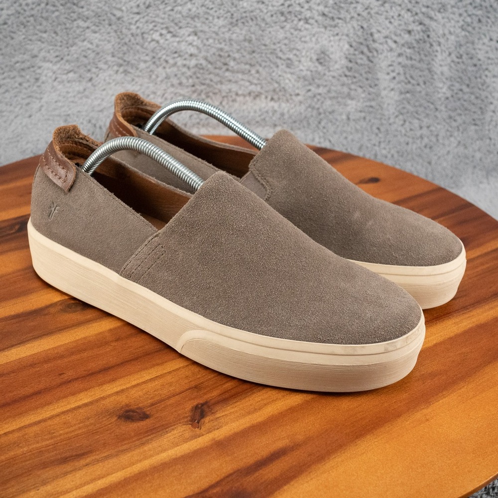 Frye Beacon Slate Gray Low Top Suede Sneakers Men US 10 M